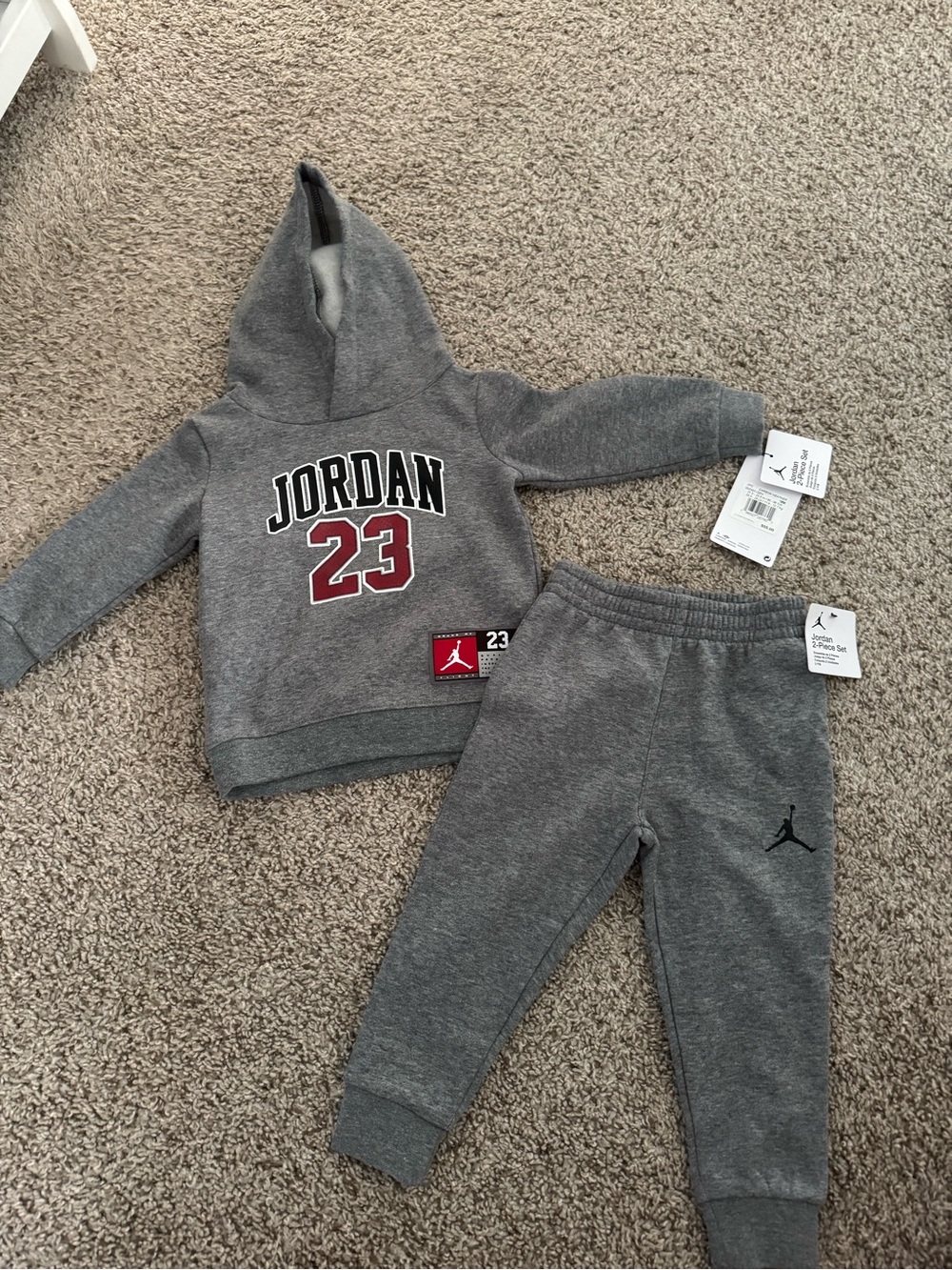 NWT Jordan Basketball 2 Piece Hoodie Sweatshirt & Jogger Pant Set 18 Months